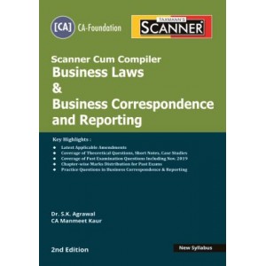 Taxmann's Cracker on Business Law & Business Correspondence and Reporting for CA Foundation May 2020 Exam [New Syllabus] by Dr. S. K. Agrawal, CA. Manmeet Kaur